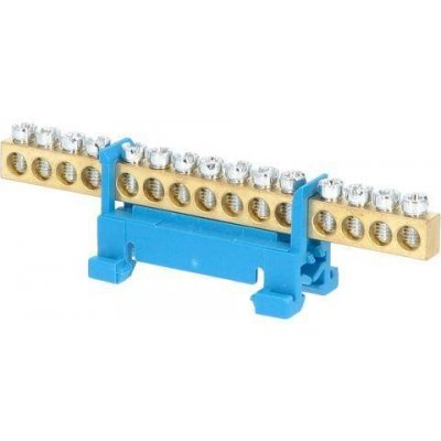 Eleman 1000008 Můstek N 15 (svorkovnice 15x16mm2), nekrytý IP00, modrý, 63A, na DIN – HobbyKompas.cz