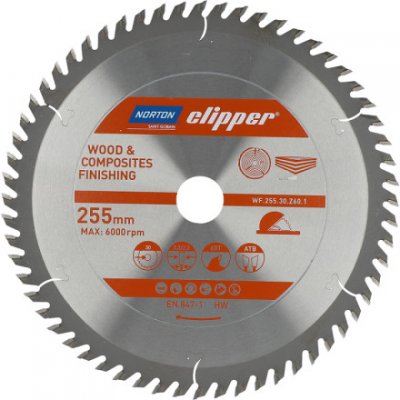 Norton okružní pila 255mm x 30mm x 60z dřevo – Zboží Dáma