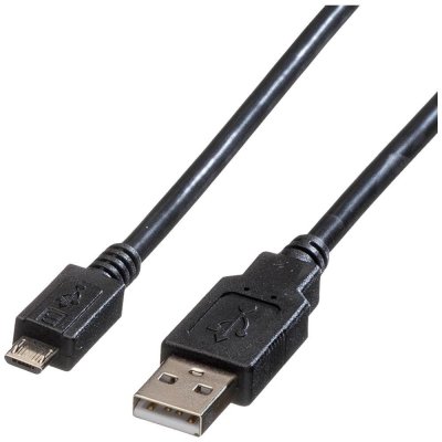 Roline 11.02.8752 USB 2.0, USB A(M) - microUSB B(M), 1,8m, černý – Zbozi.Blesk.cz