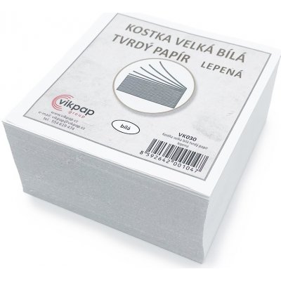 Vikpap VK030 - kostka velká, bílá, tvrdý papír 9 × 9 × 4,5 cm, 150 listů – Zboží Dáma