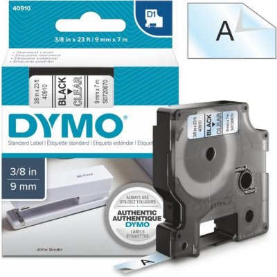 DYMO páska D1 9mm x 7m, černá na průhledné, 40910, S0720670 – Zbozi.Blesk.cz