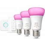 Philips Hue Bluetooth LED White and Color Ambiance set 3ks žárovek plus Hue Bridge můstek plus Hue Switch 8719514291355 E27 A60 9W 1100lm 2000-6500K RGB stmívatelné – Sleviste.cz