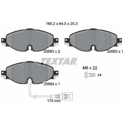 Sada brzdových destiček, kotoučová brzda TEXTAR 2568301 | Zboží Auto