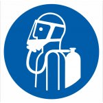 Používejte autonomní dýchací přístroj ISO 7010 samolepící vinylová fólie 200 x 200 mm – Sleviste.cz