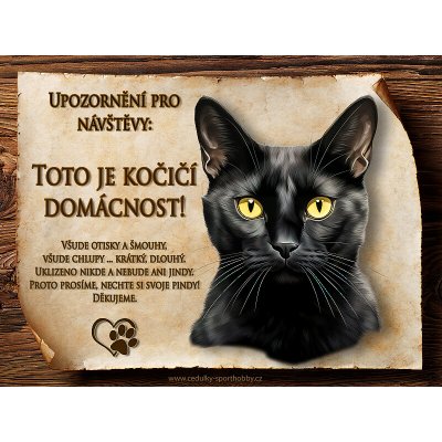 Cedulky-sporthobby 012 Cedulka Kočka Bombay Čeština 20 x 15 cm – Hledejceny.cz