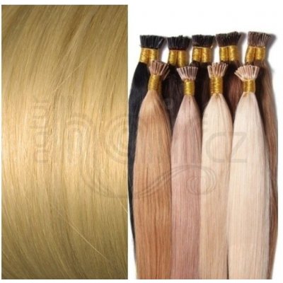 Evropské vlasy k prodloužení BOND PLUS Blond zlatá. Druh vlasů: Východoevropské vlasy Zvlnění vlasů: Mírně vlnité Délka vlasového pramínku: 30-34 cm – Zboží Mobilmania