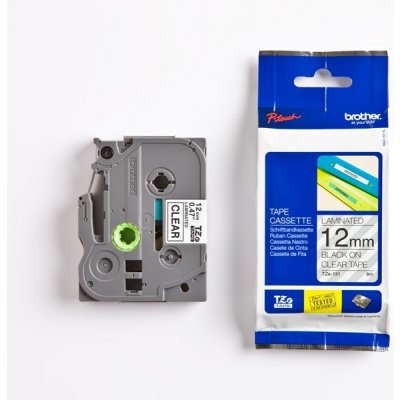 Páska Brother TZE131, 12mm, průsvitná/černá, laminovaná, délka 8m – Zboží Živě