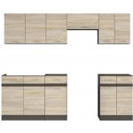 Praktická a prostorná kuchyňská linka 240 Junona Dub Sonoma / Wenge / Dub Sonoma K24-JUNONA_MODUL_WER_2/240_BBL Black Red White – Hledejceny.cz