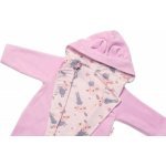 Baby Nellys Dvouvrstvý velurový overal s kapucí Bunny II. růžový – Zboží Dáma