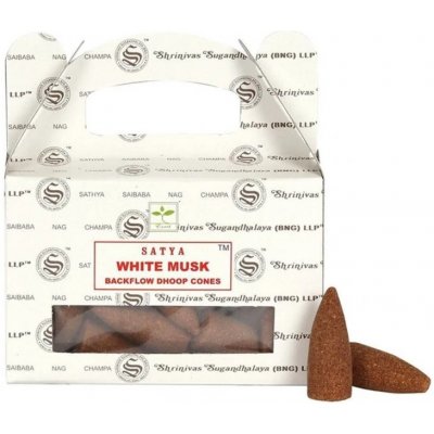 Shrinivas Satya Vonné kužely tekoucí dým White Musk 24 ks – Zboží Dáma