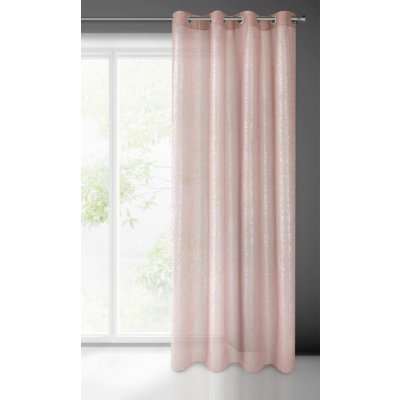 HOTOVÁ ZÁCLONA GAJA NA KROUŽKÁCH 140X250 CM RŮŽOVÁ – Hledejceny.cz