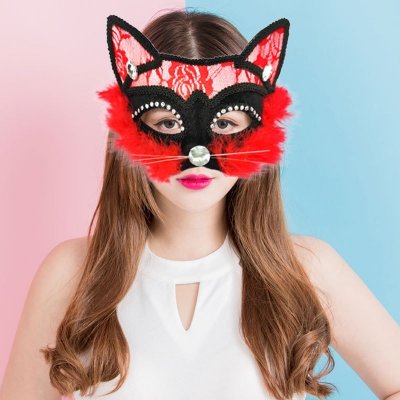 Červená kočičí maska – Zboží Mobilmania