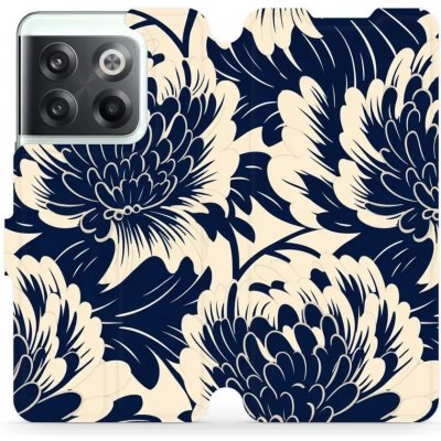 Mobiwear - OnePlus 10T - VA40S Modré a béžové květy – Zboží Mobilmania