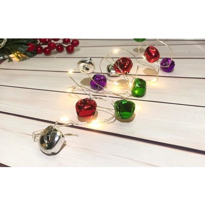Řetěz MagicHome Vánoce Bell, 20x LED bílá, se zvonečkem, 2xAA, jednoduché svícení, osvětlení, L-1,9 m – Hledejceny.cz