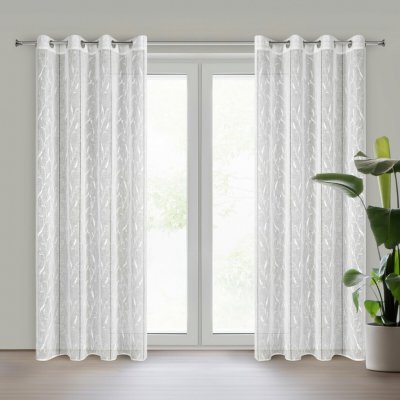 EUROFIRANY ZÁCLONA NA KROUŽCÍCH MELODY 140X250 CM VZOROVANÁ – Zboží Mobilmania