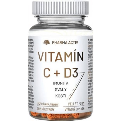 Pharma Activ Vitamín C + D3 30 tobolek – Hledejceny.cz