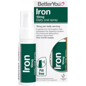 BetterYou Iron 10 Daily Oral Spray, Železo, Orální sprej, 25 ml