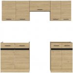 Kuchyňská linka 180 Junona bez pracovní desky Dub bernstein K24-JUNONA_MODUL_WER_2/180_BBL Black Red White – Hledejceny.cz