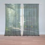 Sablio Záclony Zelený autobus v lese: 2ks 150x250cm – Zboží Mobilmania