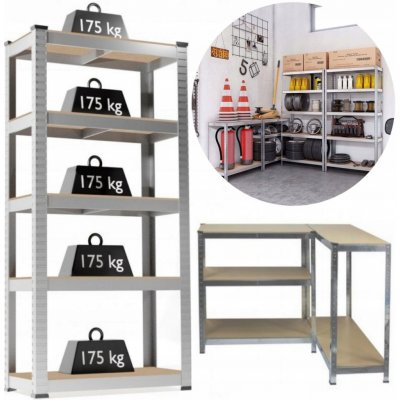Tvujregal Kovový Economy 180 x 90 x 30 cm 5 polic lakovaný černý – Zboží Dáma