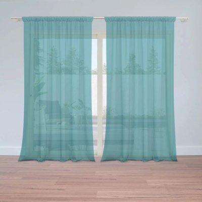 Záclony Zelenomodrá: 2 ks - 150x250 cm - Sablio – Hledejceny.cz