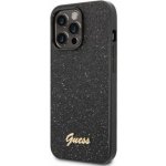 Pouzdro Guess Glitter Flakes Metal Logo Apple iPhone 14 Pro MAX černé – Zboží Mobilmania