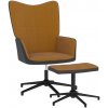 Křeslo vidaXL 327850 relaxační se stoličkou hnědé samet a PVC