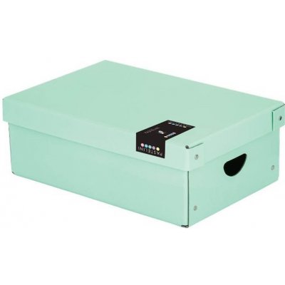 Karton P+P Krabice úložná lamino PASTELINI - zelená / 35,5 x 24 x 9 cm – Sleviste.cz