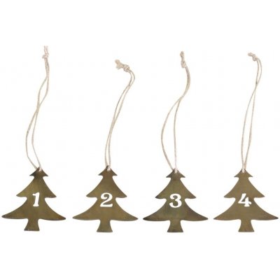 Chic Antique Vánoční strom mosaz sada 4 ks adventních čísel – Zboží Mobilmania