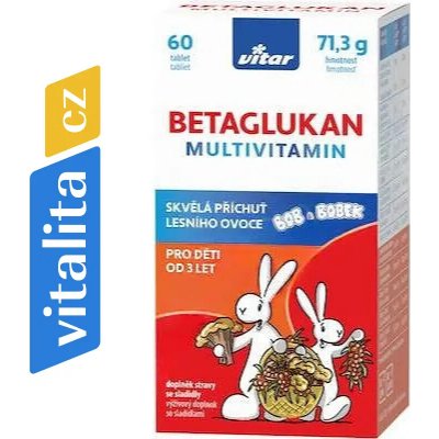 Vitar Kids Betaglukan Multivitamin 60 tablet – Hledejceny.cz