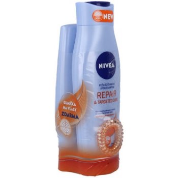 Nivea Repair & Targeted Care šampon 250 ml + kondicionér 200 ml + gumička dárková sada