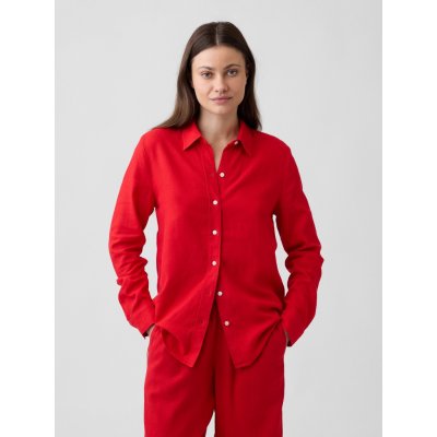 GAP Košile z lněné směsi Easy Shirt Červená – Hledejceny.cz