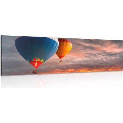 Obraz přelet balónů nad horami - 120x40 cm – Zboží Mobilmania