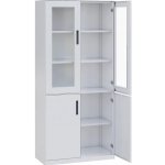 SLIM CONCEPT 01 skříň kovová prosklená, 1950x900x400 mm, bílá/úchytka antracit – Zboží Mobilmania