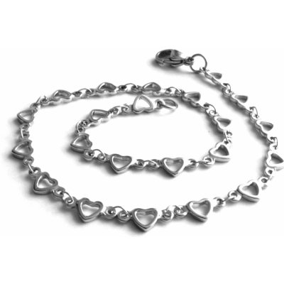 Steel Jewelry Náramek na nohu srdíčka z chirurgické oceli NK090385