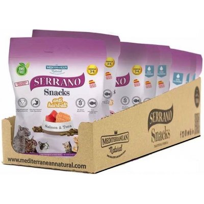 Serrano Snack Cat AntiHairball Salmon & Tuna 12 x 50 g – Zboží Mobilmania