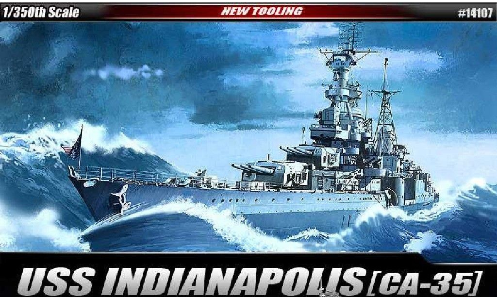 Academy Model Kit loď 14107 USS CA 35 INDIANAPOLIS 1:350