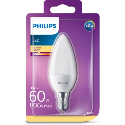 Philips svíčka, 7W, E14, teplá bílá – Zboží Mobilmania