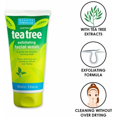 Beauty Formulas pleťový mycí gel Tea Tree 150 ml – Zboží Mobilmania