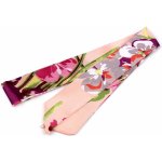 Prima-obchod Šátek úzký do vlasů, na krk, na kabelku jednobarevný, s květy, barva 9 pudrová květy