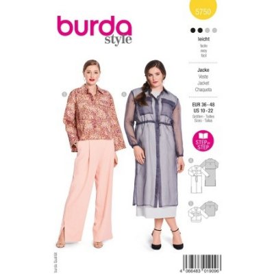 Střih Burda 5750 na dámské šaty a kabátek – Zboží Dáma
