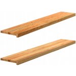 VidaXL Okenní parapety 2 ks, světle hnědá, 140 x 25 x 2 cm, masivní dubové dřevo – Sleviste.cz