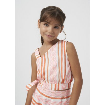 Mayoral top na jedno rameno PRUHY meruňkový – Sleviste.cz