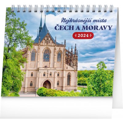 Stolní Nejkrásnější místa Čech a Moravy 16,5 × 13 cm 2024 – Zboží Mobilmania