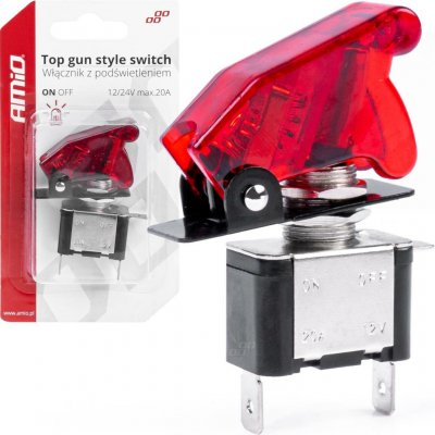 Přepínač „TOP GUN“ 12V, max. 20A, červený – Zboží Mobilmania