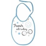 Baby Nellys Nepromokavý bryndáček Trenér celej rodiny kluk bílá modrá – Zboží Mobilmania