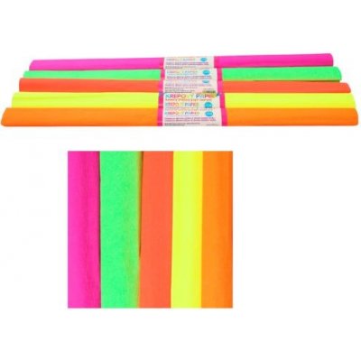 Papír krepový 0,5 x 2 m, mix neon 10 ks – Zboží Dáma