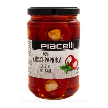 Piacelli Red cherry peppers filled with cheese mini papričky v oleji plněné sýrem 280 g