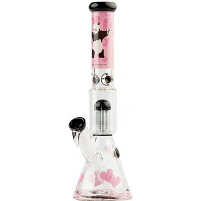 G-ROLLZ Skleněný bong s perkolací Pink Panda 35cm – Sleviste.cz