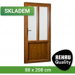 SKLADOVÁ-OKNA REHAU Smartline+ Bílá dovnitř / Zlatý dub ven 88 x 208 cm pravé – Zboží Mobilmania